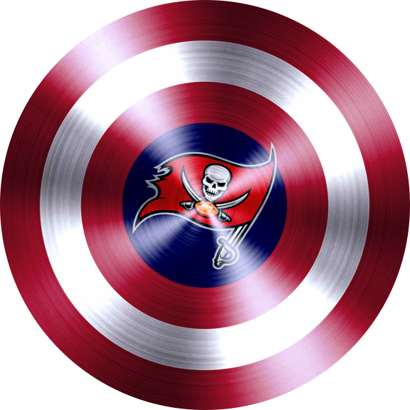 Captain American Shield With Tampa Bay Buccaneers Logo vinyl decal